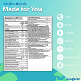 LIQUIDHEALTH Complete Multivitamine: emballage fabriqué aux États‑Unis, végan et sans OGM.