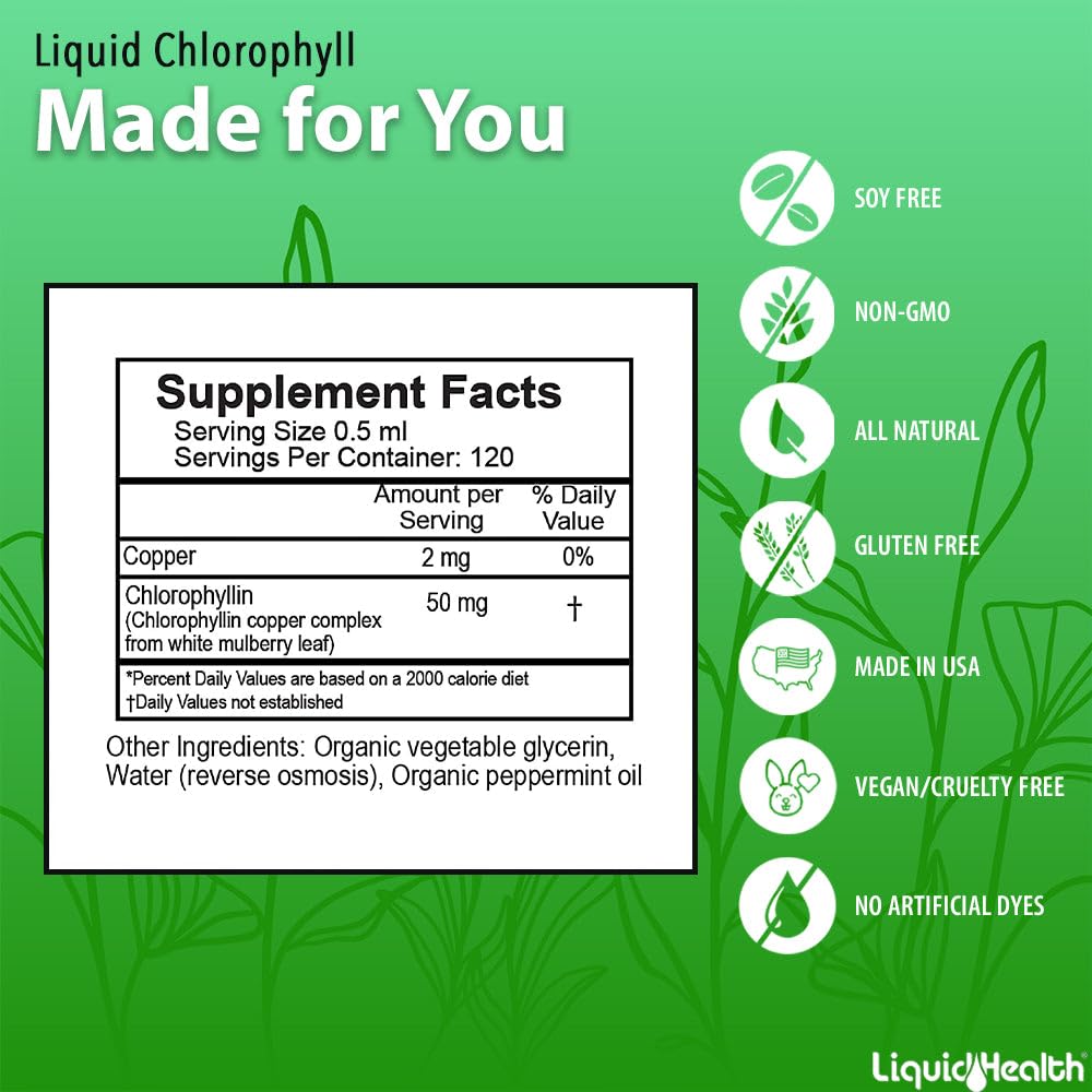 LIQUIDHEALTH Gouttes Chlorophylle – emballage cruelty-free et pratique