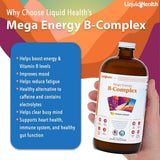 LIQUIDHEALTH Mega Energy B-Complex, doseur: mesures faciles pour doser deux cuillères et boire.