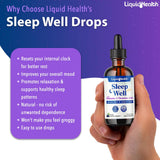 LIQUIDHEALTH Sleep Well: étiquette vegan et sans allergènes sur l'emballage.