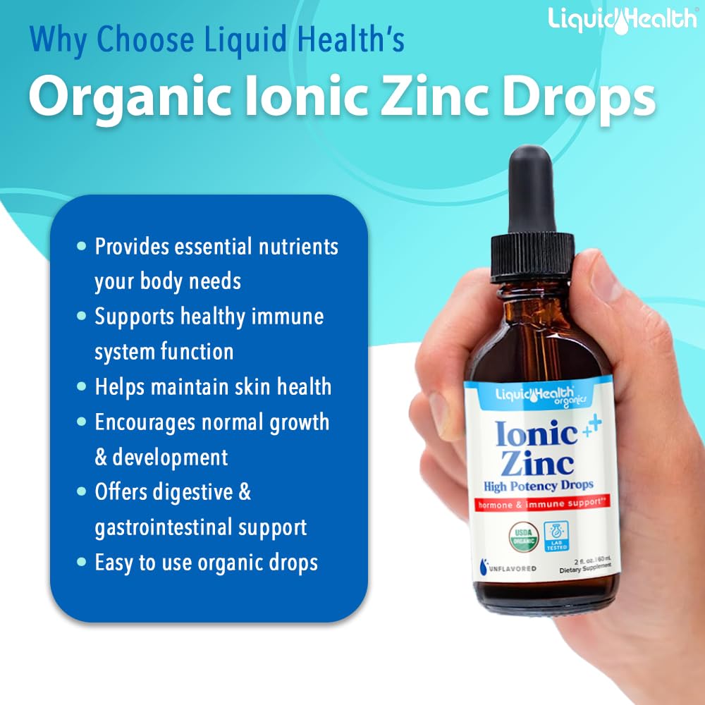 LIQUIDHEALTH Zinc ionique – pipette doseuse, utilisation facile.