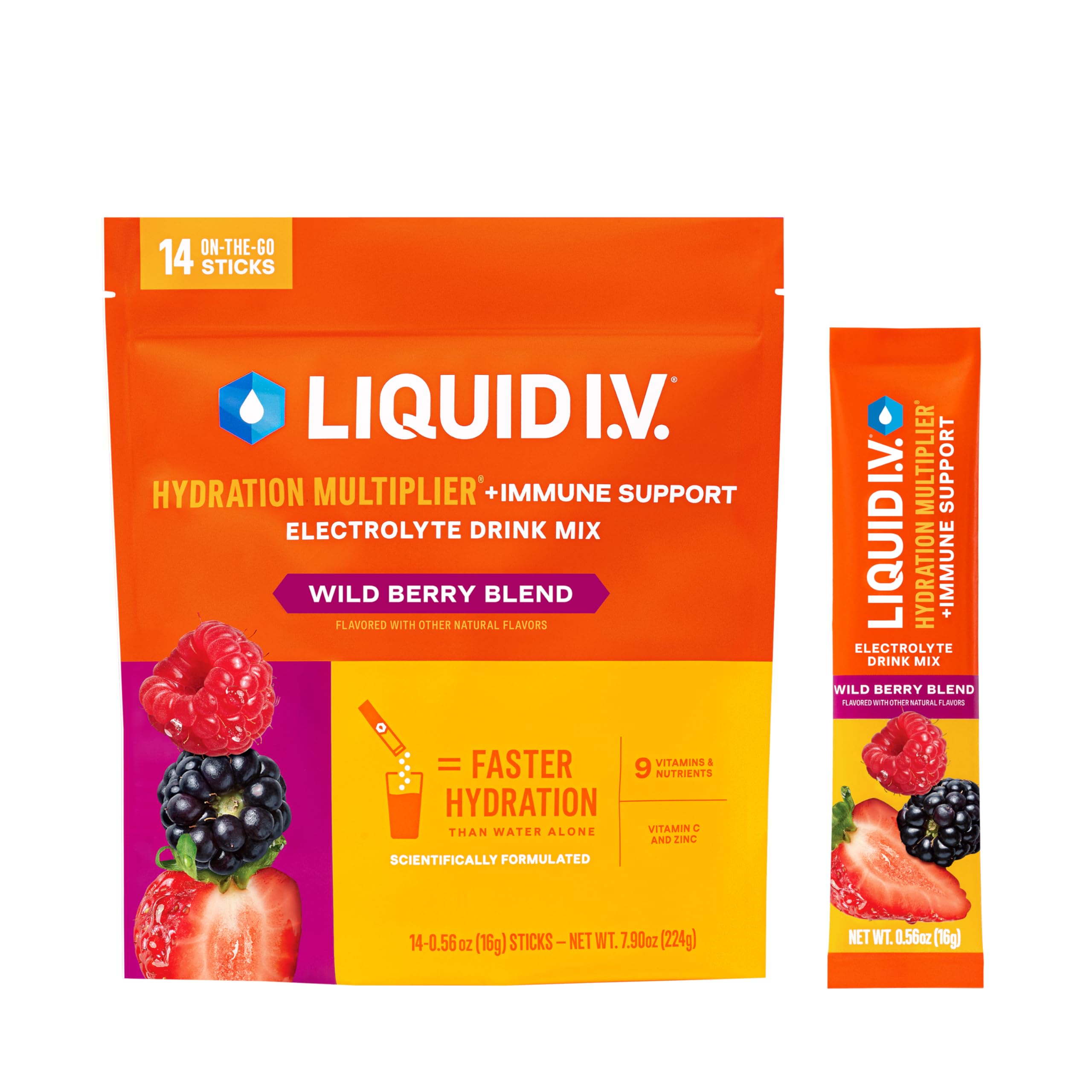 Liquid I.V. Hydration Multiplier en boîte, pratique pour hydratation rapide en déplacement