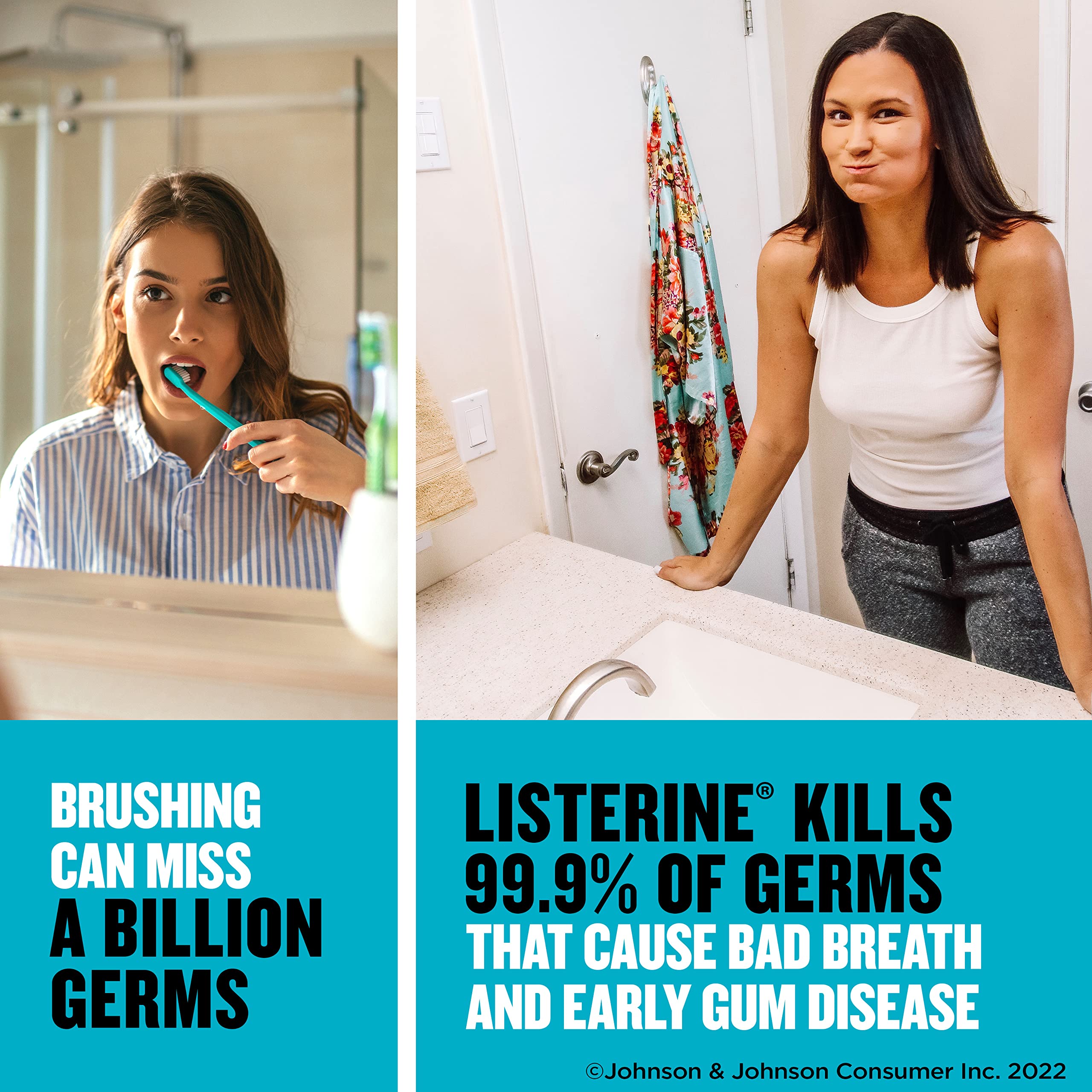 Listerine Cool Mint – Verre doseur inclus, facilité d'emploi.