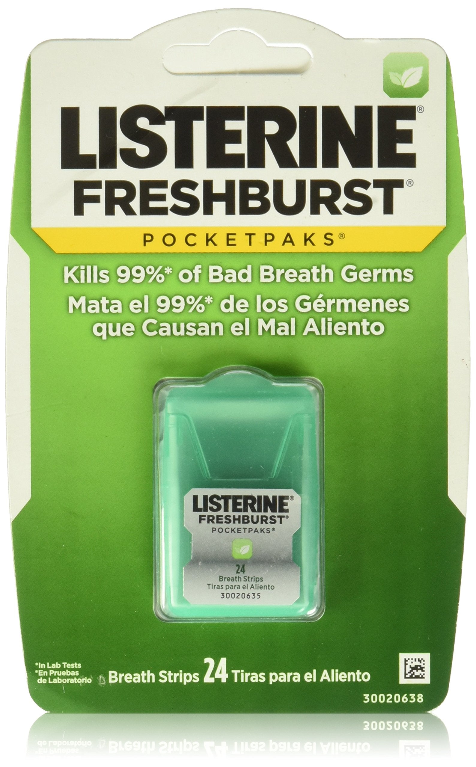 LISTERINE PocketPaks FreshBurst 24 dosettes; haleine fraîche après les repas.