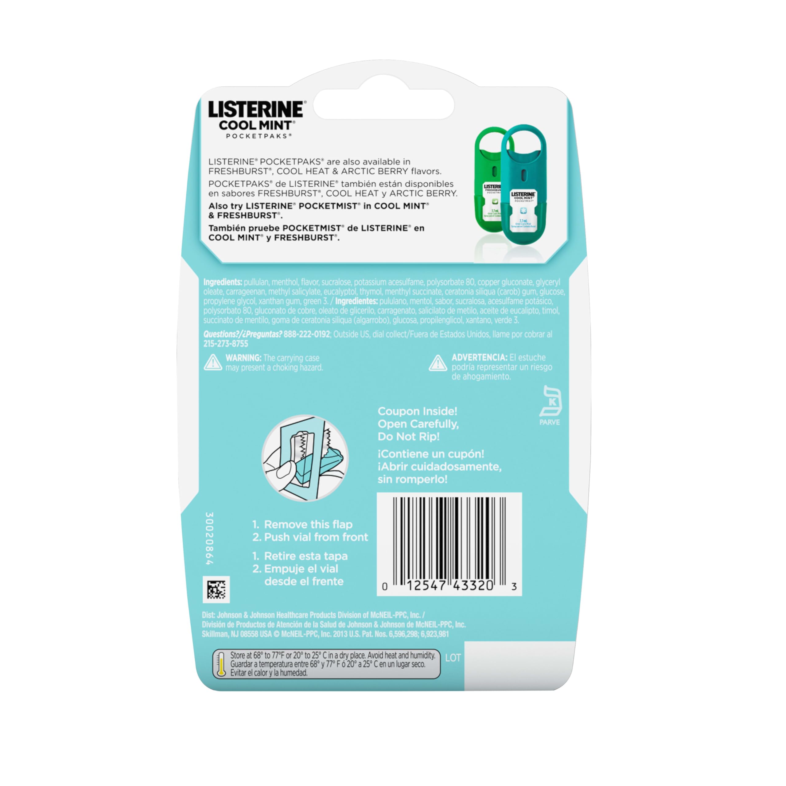 Sans sucre avec Listerine PocketPaks, option légère et pratique.