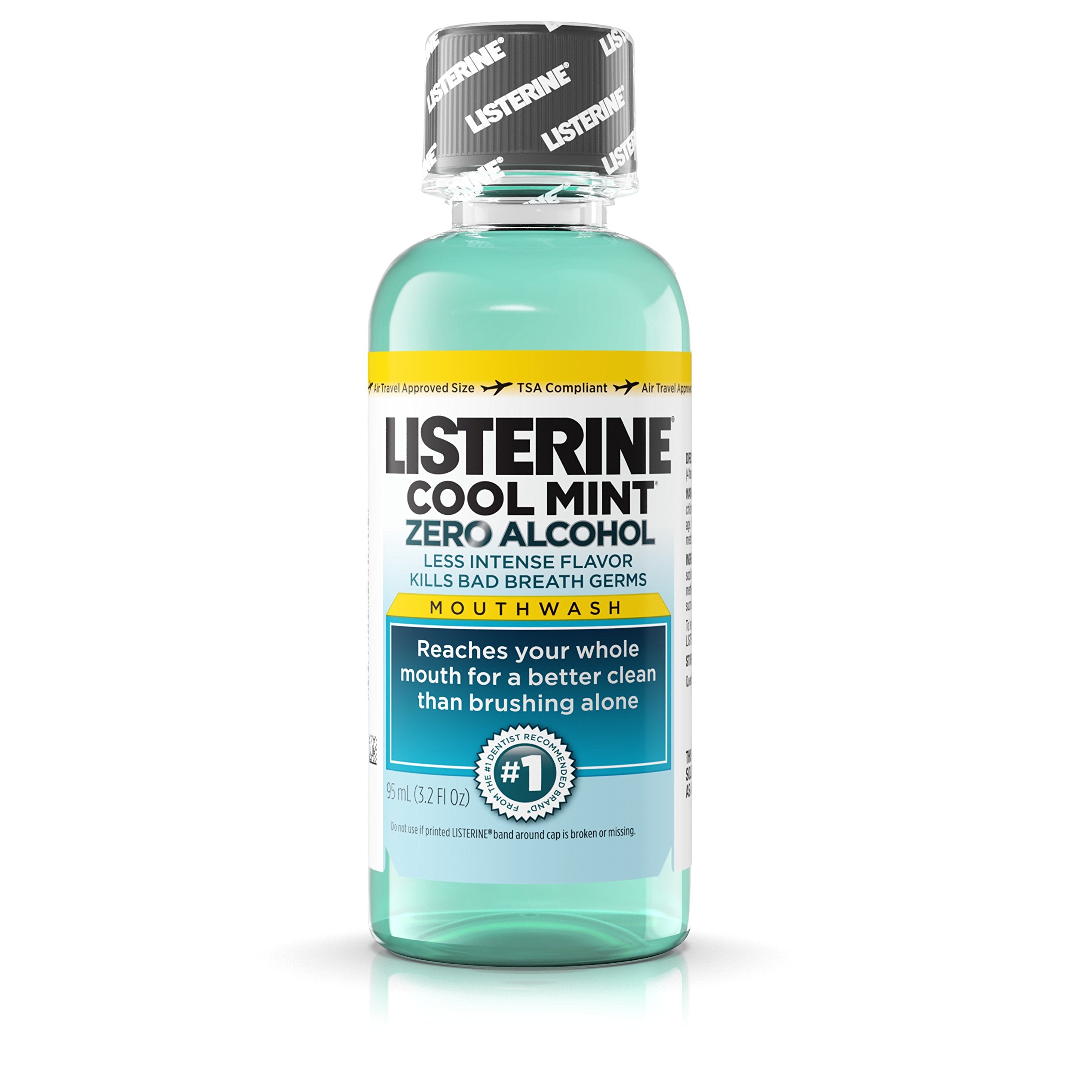 Sensation de fraîcheur après le rinçage avec Listerine Zero Caries Menthe Fraîche.