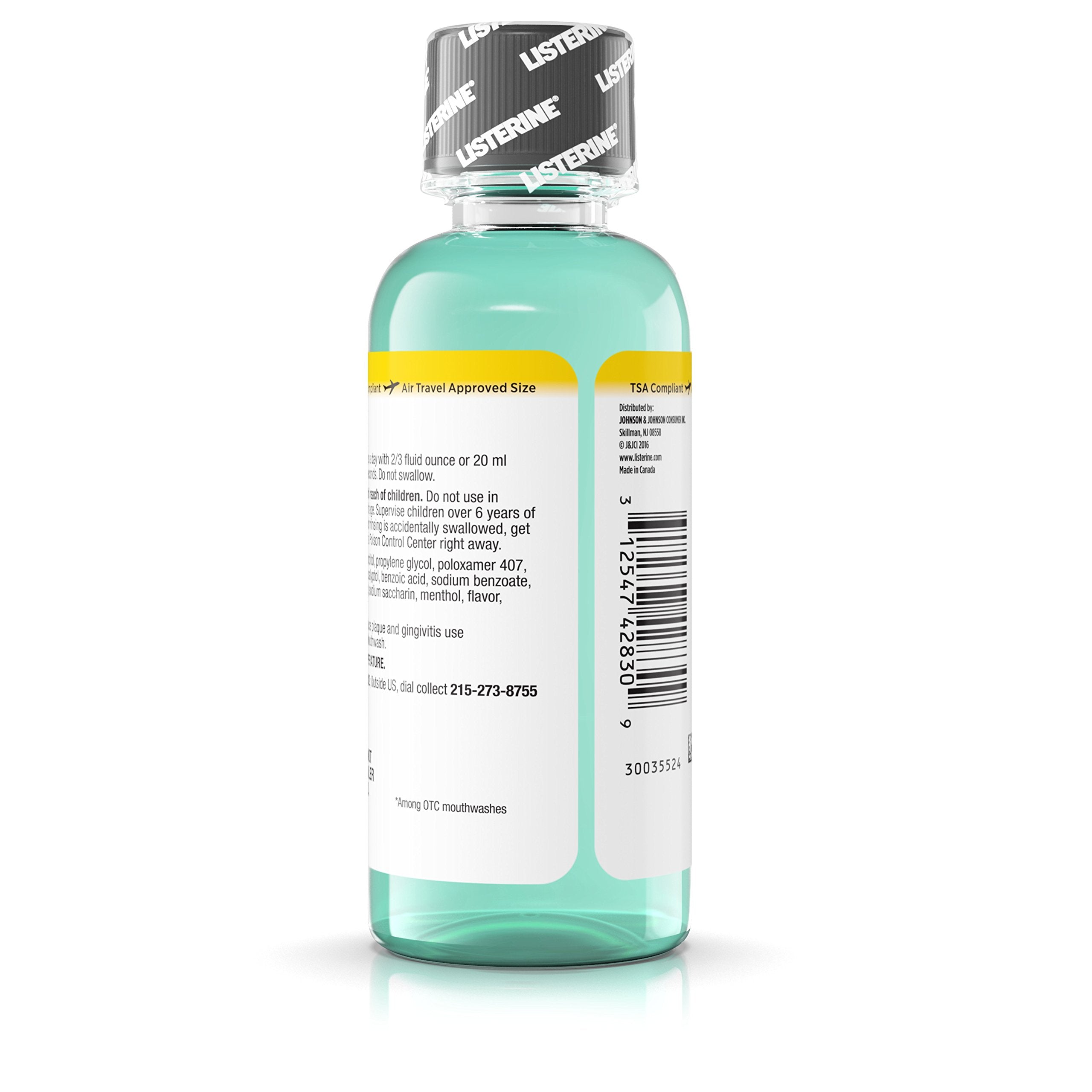 Rinçage quotidien avec Listerine procure une sensation de fraîcheur durable.