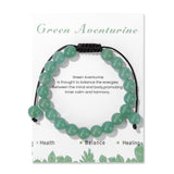 Lit Wall bracelet 8mm aventurine verte, énergie positive et équilibre au poignet.