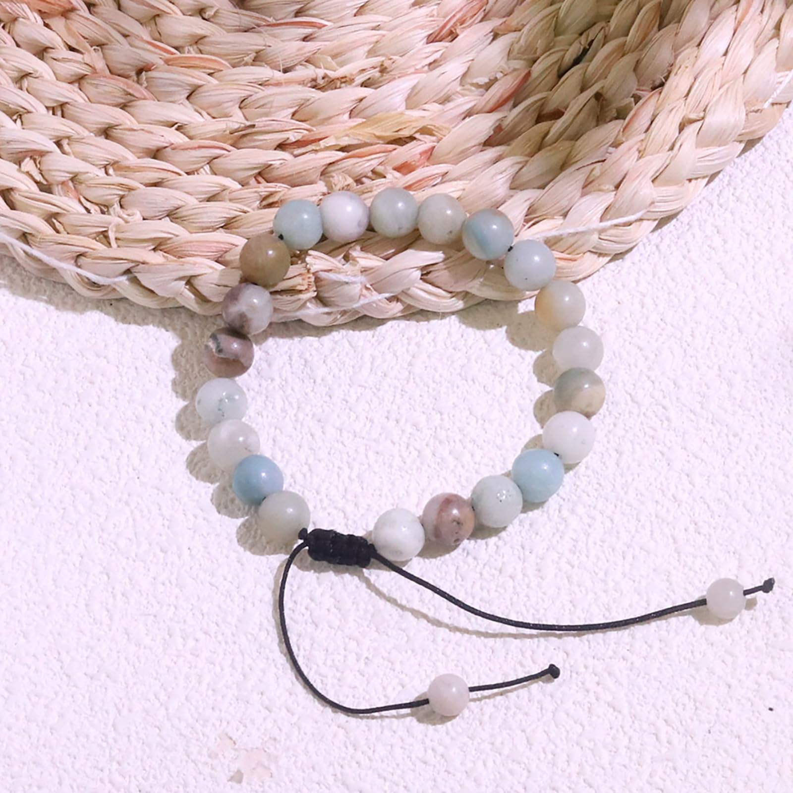 Bracelet ajustable Lit Wall amazonite, cordon résistant pour un port quotidien durable.