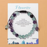 Lit Wall bracelet fluorite fait main, détail artisanal