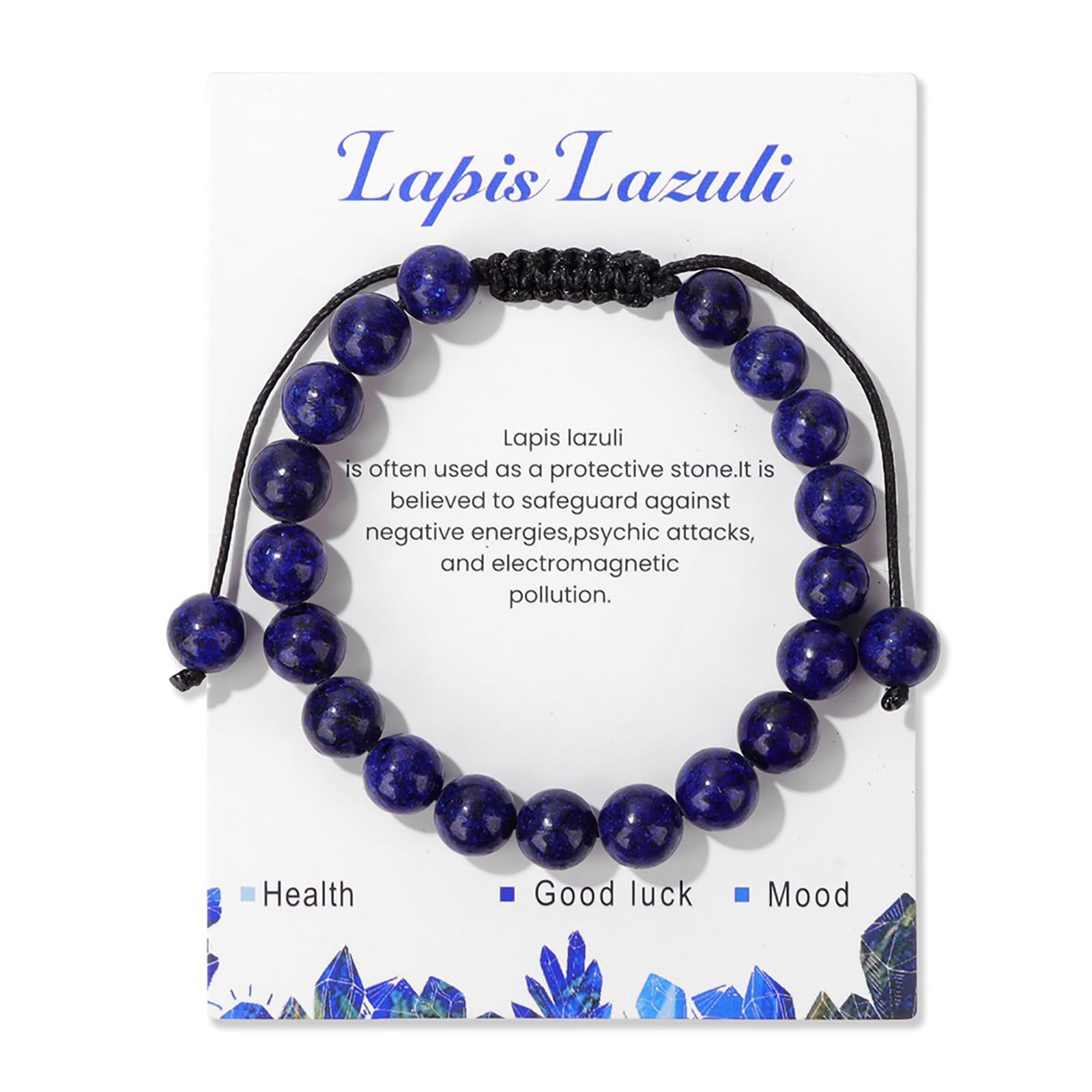 Bracelet Lit Wall en Lapis Lazuli 8mm bleu, élégant et adapté au quotidien.