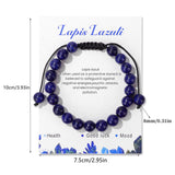Le bracelet Lit Wall Lapis Lazuli présente des perles naturelles avec couleur unique et texture lisse.