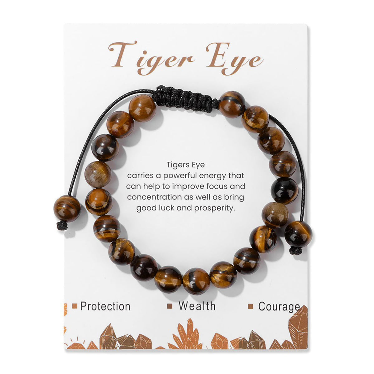 Lit Wall bracelet œil de tigre 8mm perles sur poignet, style chic et confiance en soi.