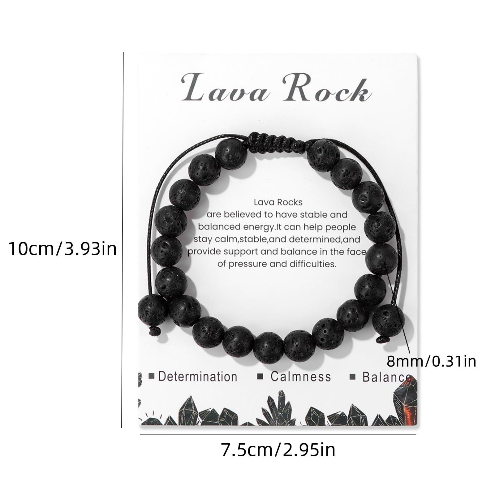 Lit Wall bracelet perles-lave-rouge-8mm, texture naturelle et confort sur la peau.