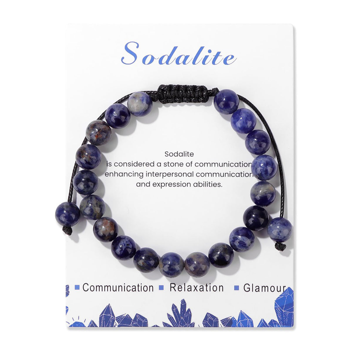 Lit Wall bracelet sodalite 8mm bleu, chic et décontracté pour le quotidien