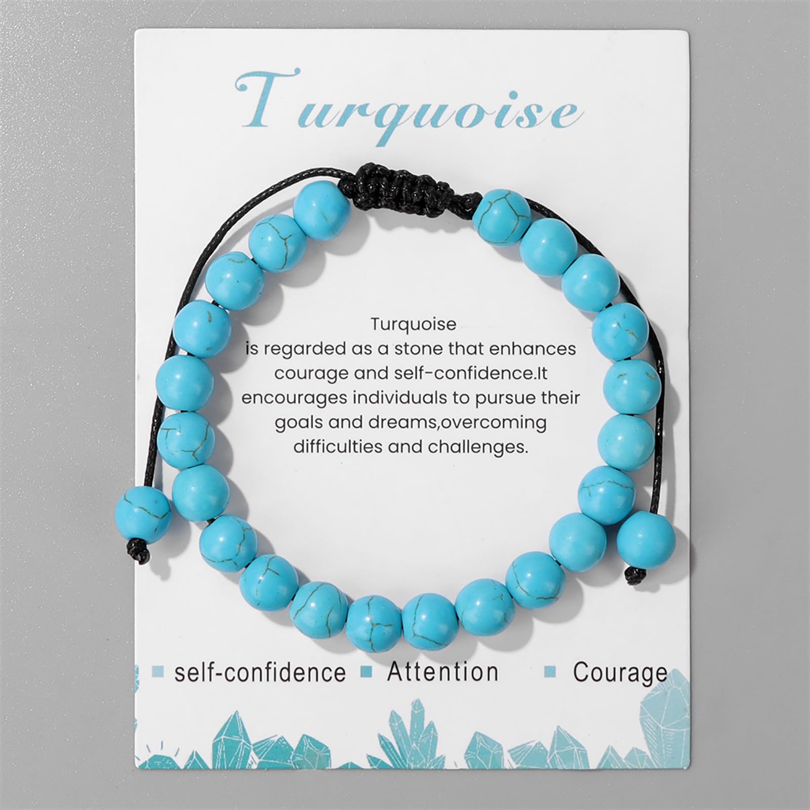 Lit Wall bracelet turquoise ajustable, ajuste parfaitement le poignet pour un confort optimal.