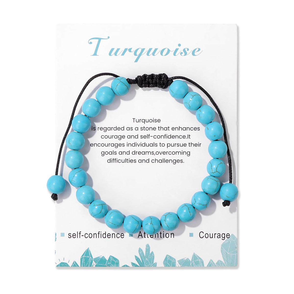 Lit Wall turquoise 8mm perles, bracelet élégant pour votre style quotidien.