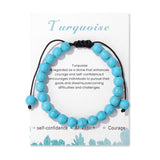 Lit Wall turquoise 8mm perles, bracelet élégant pour votre style quotidien.