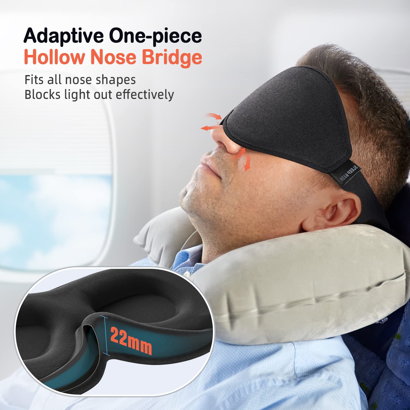 LitBear masque 3D contourees offre des coques souples pour cligner sans pression.