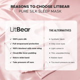 LitBear masque soie 22 momme respire frais toute la nuit.