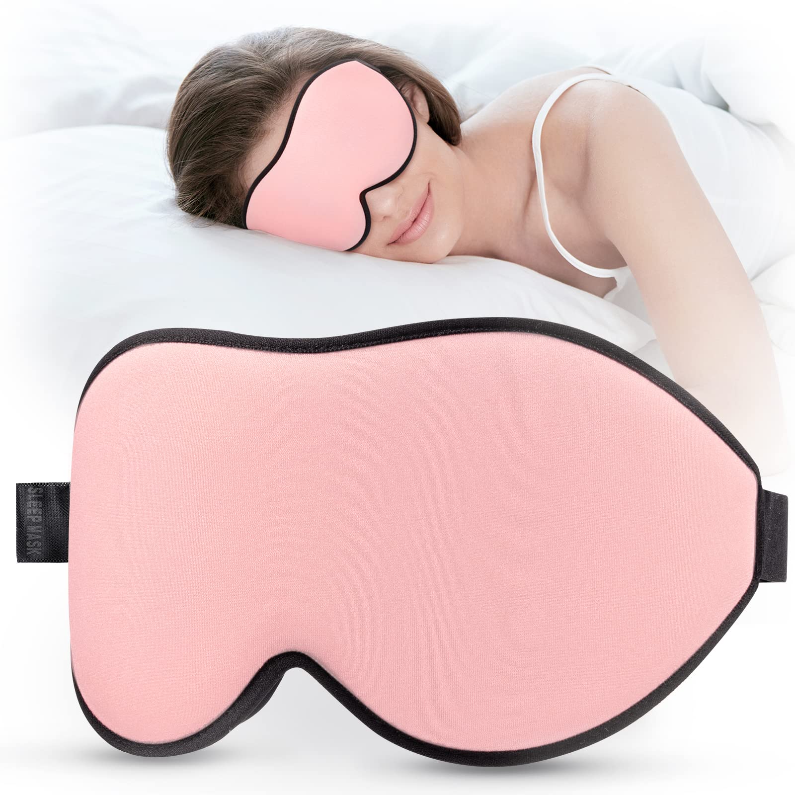 LitBear Masque de sommeil rose, confort doux pour des nuits plus paisibles
