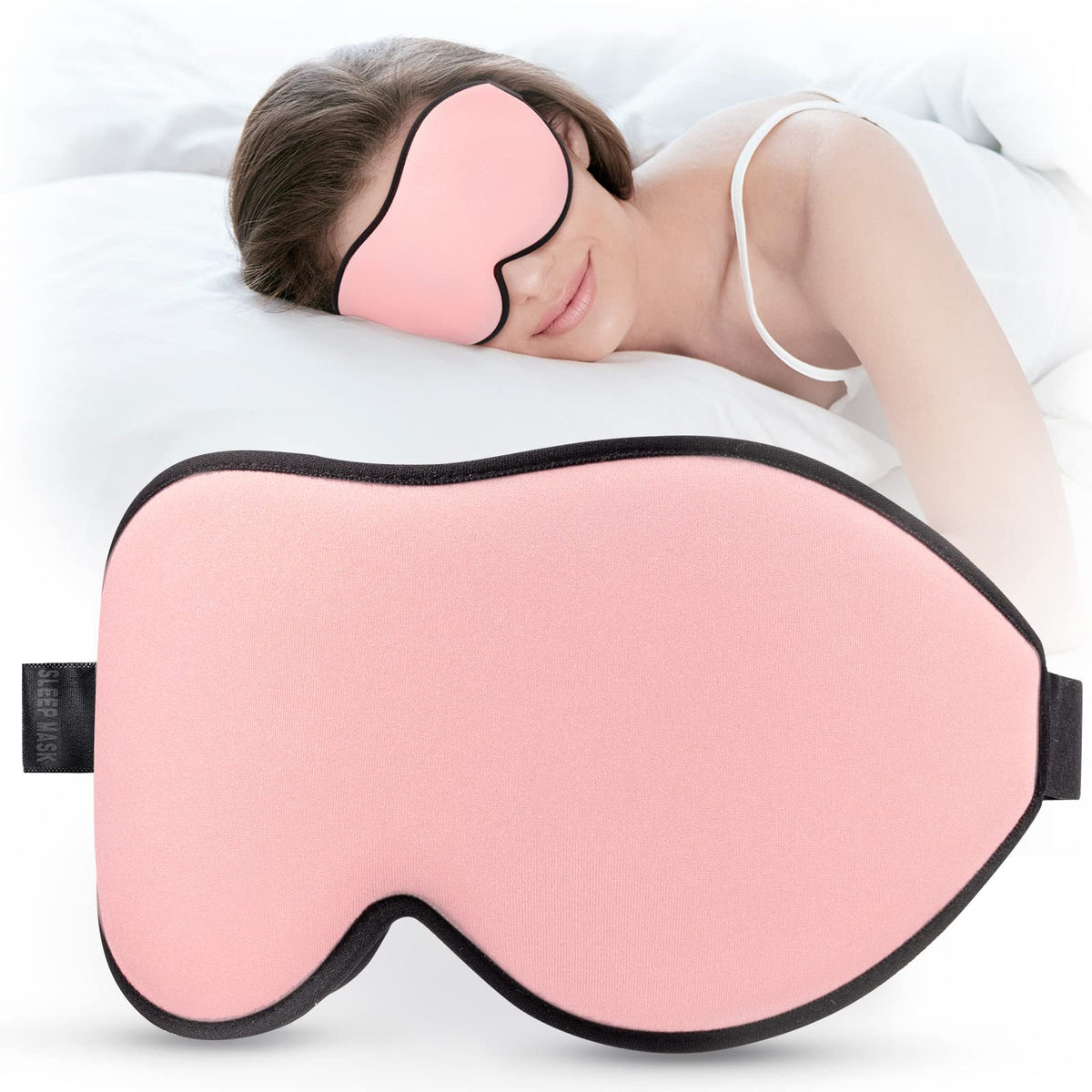 LitBear Masque de sommeil rose, confort doux pour des nuits plus paisibles