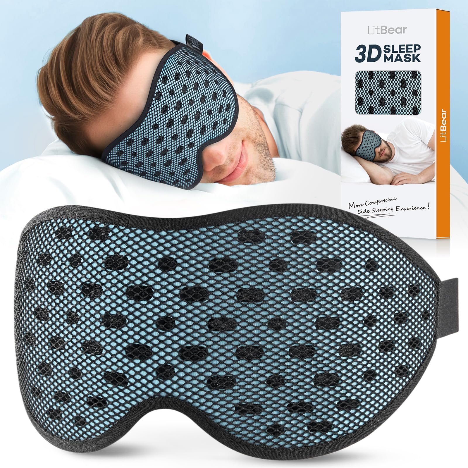 LitBear masque sommeil respirant pour une nuit fraîche et confortable.