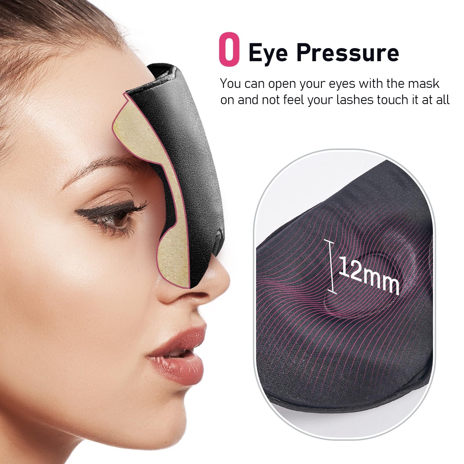 LitBear masque-sommeil-soie-22mm-avec-ouverture-nez assure blocage lumineux renforcé.