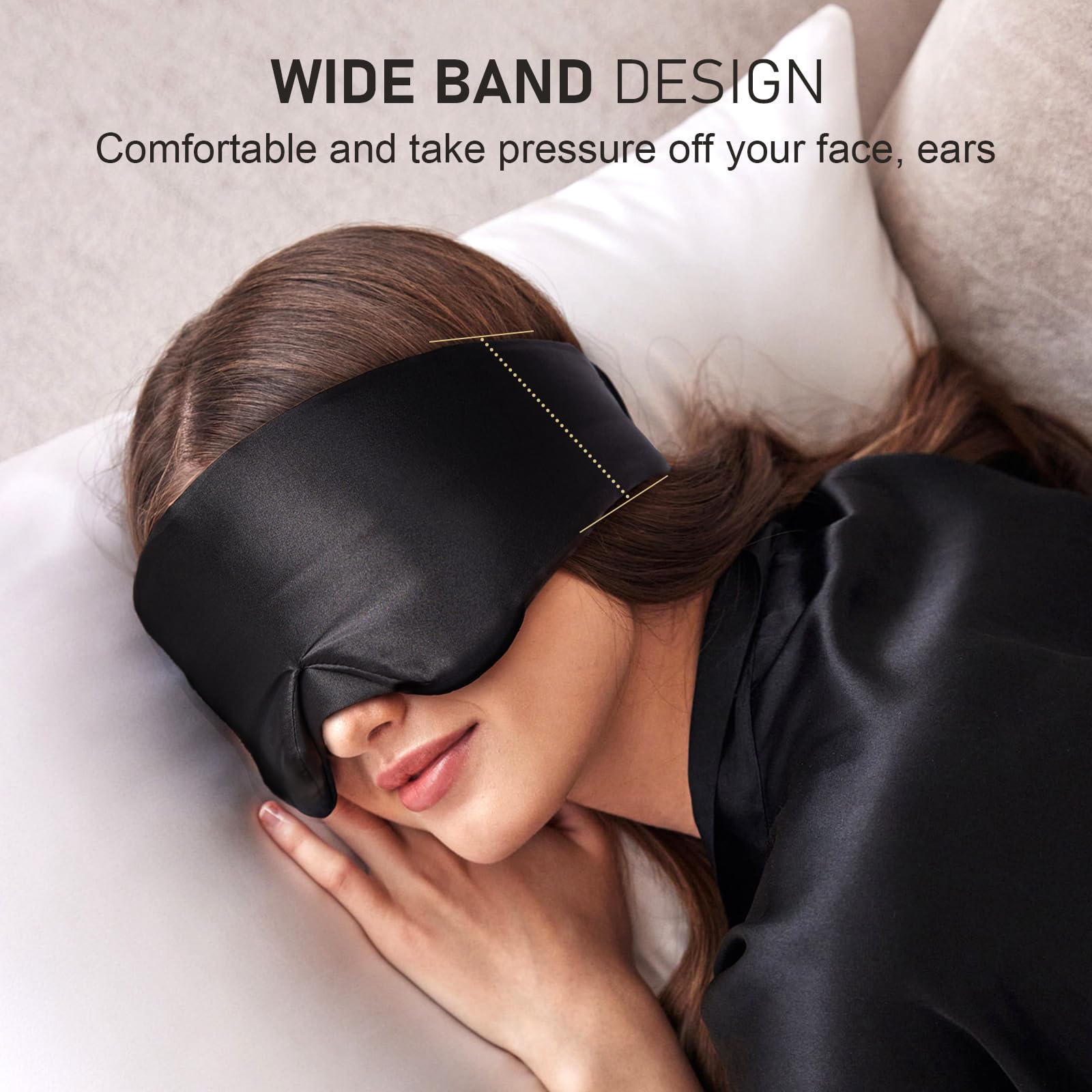 LitBear masque sommeil soie 22 momme contour nez conçu pour le confort prolongé.