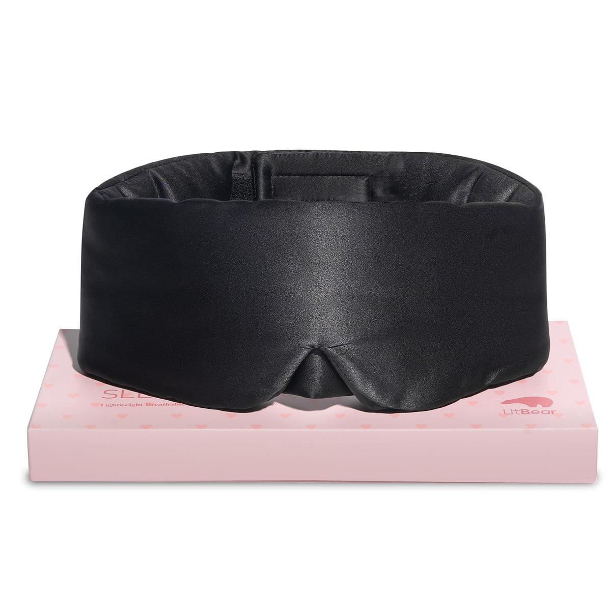 LitBear masque sommeil en soie 22 momme adaptable au visage pour un confort nocturne.