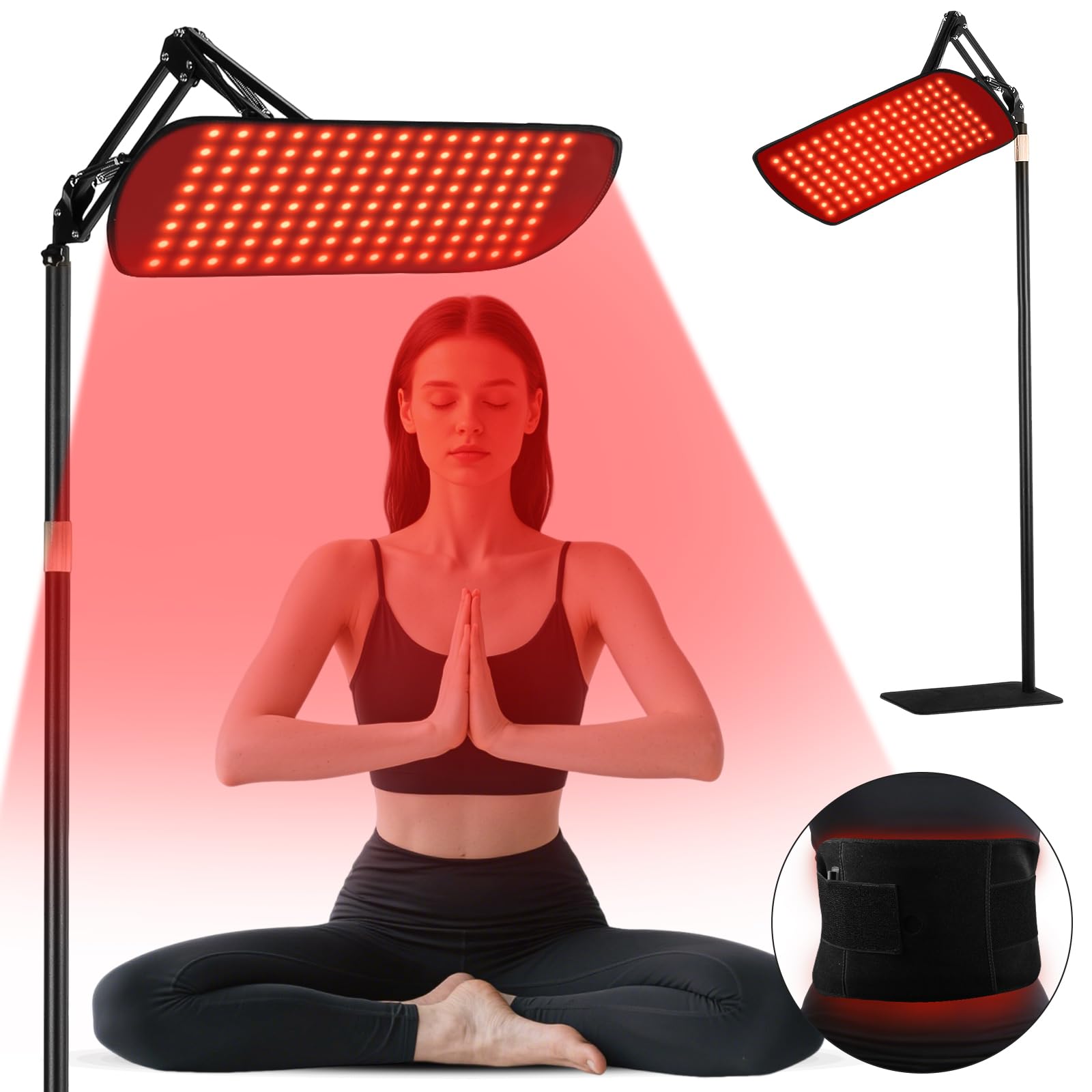 LITDUCK lampe rouge 135 LED pour visage et corps, favorise la détente à domicile.