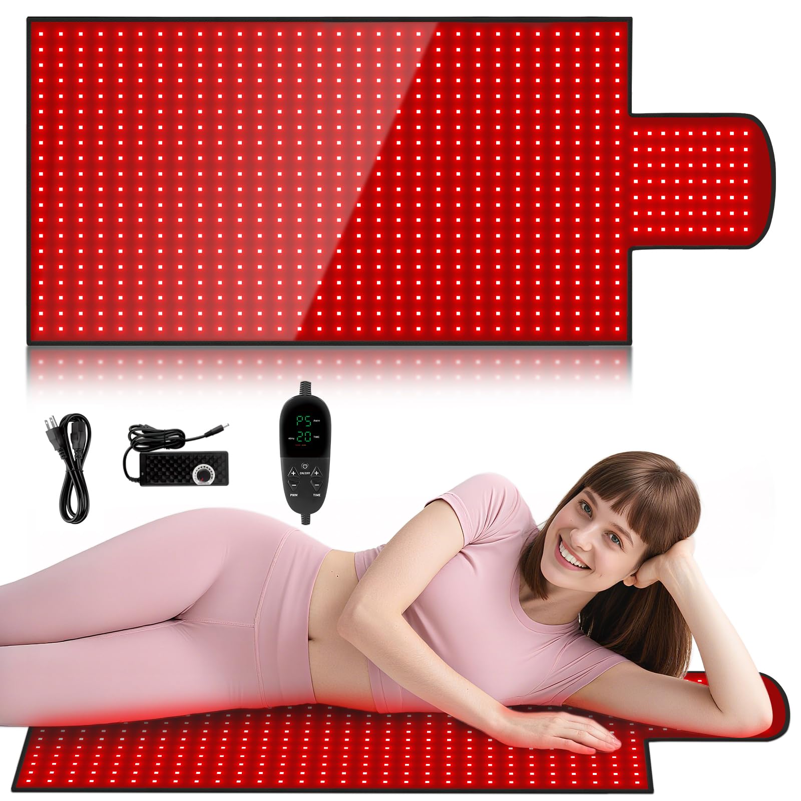 LITDUCK matelas lumière rouge 47,5x20 cm, couverture corporelle à domicile