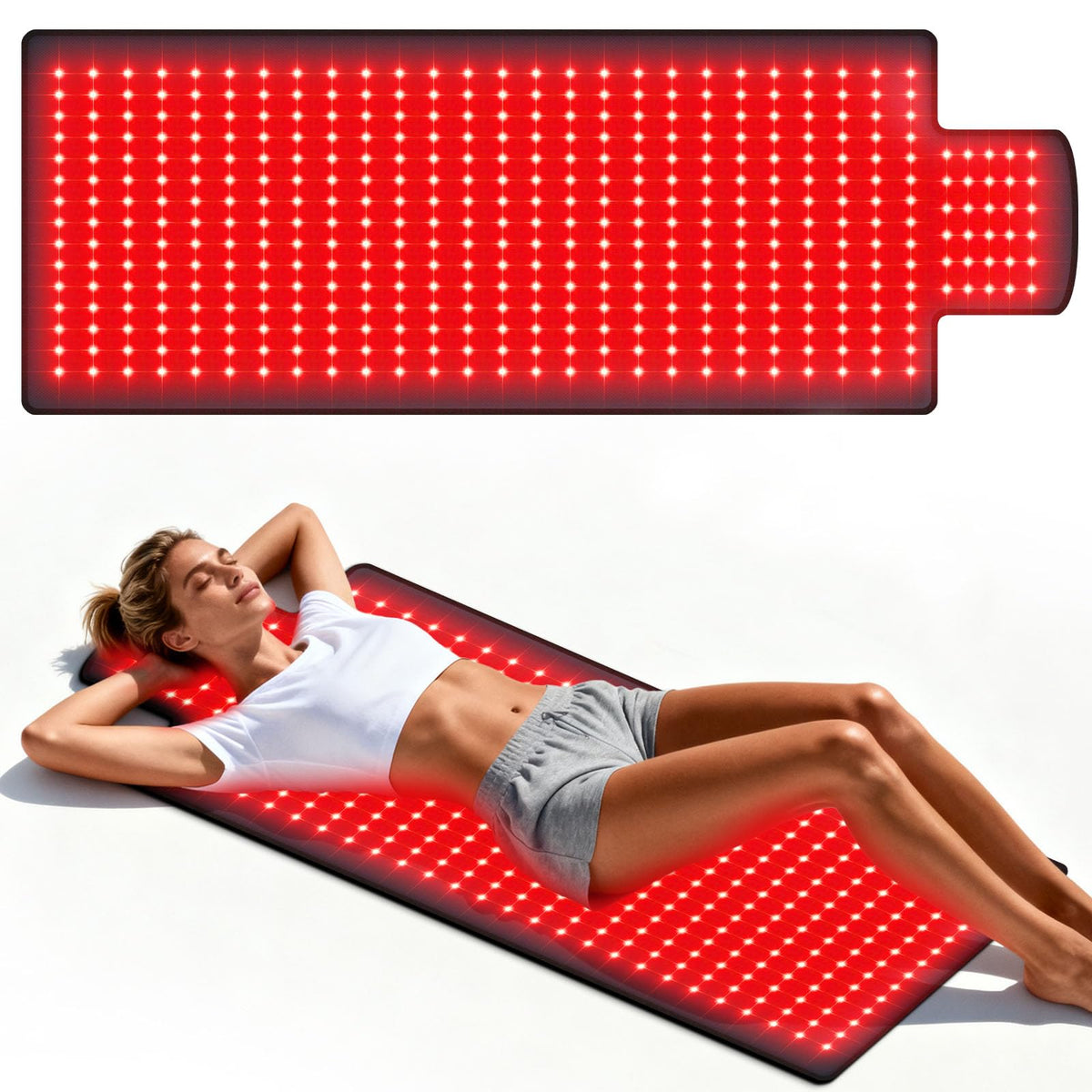 Tapis Litduck rouge offrant une couverture corporelle complète pour la détente.