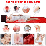 Litecare: tapis lumière rouge pour dos et épaules, soulagement potentiel des tensions musculaires.