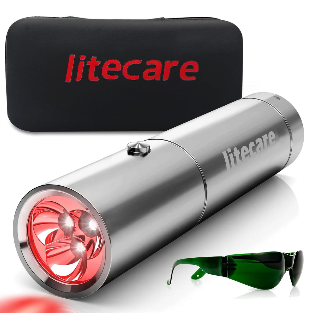 Litecare: lumière rouge sur corps et visage pour le confort potentiel.