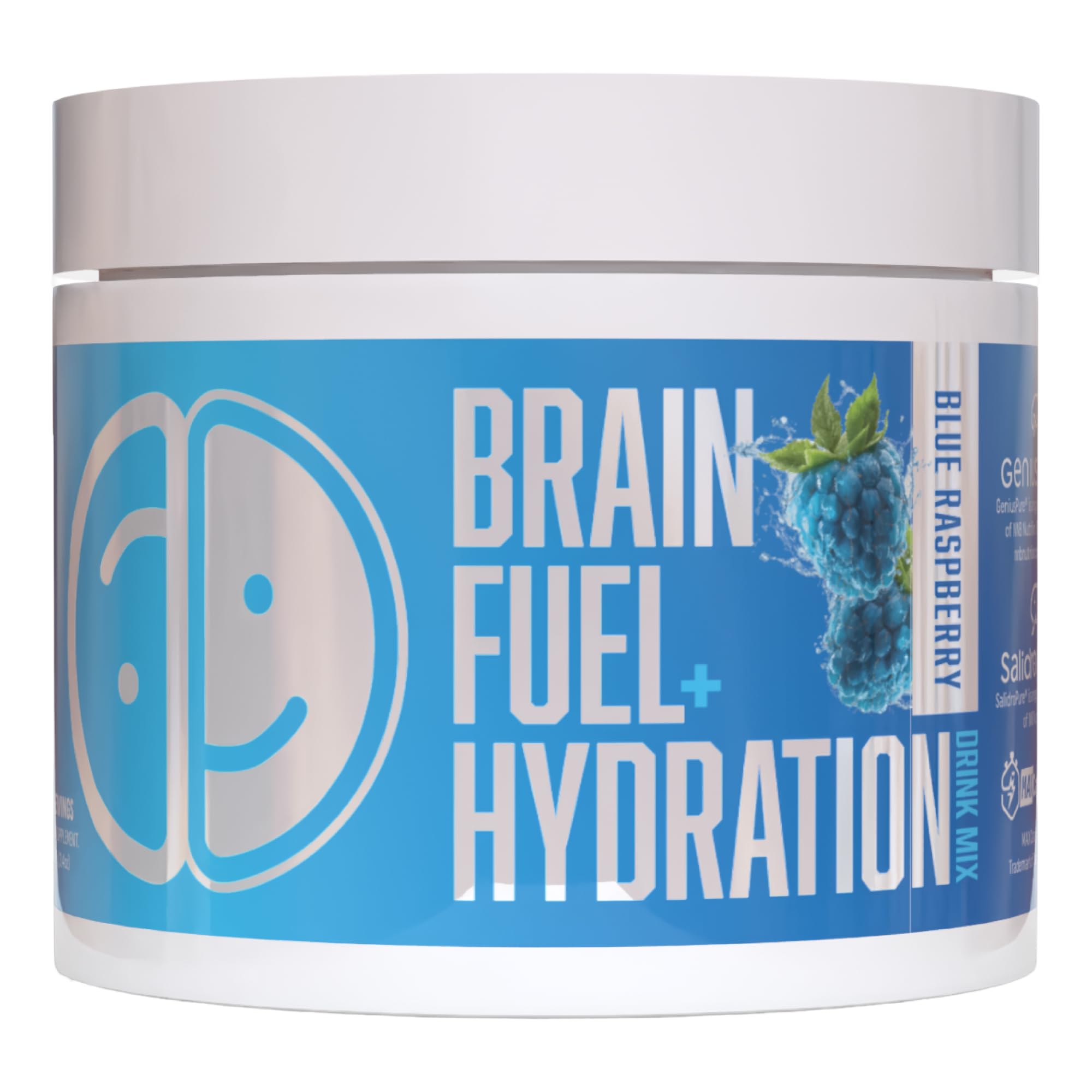 Lithios Brain Fuel Plus Hydration Mix, bouteille framboise bleue, hydratation et concentration