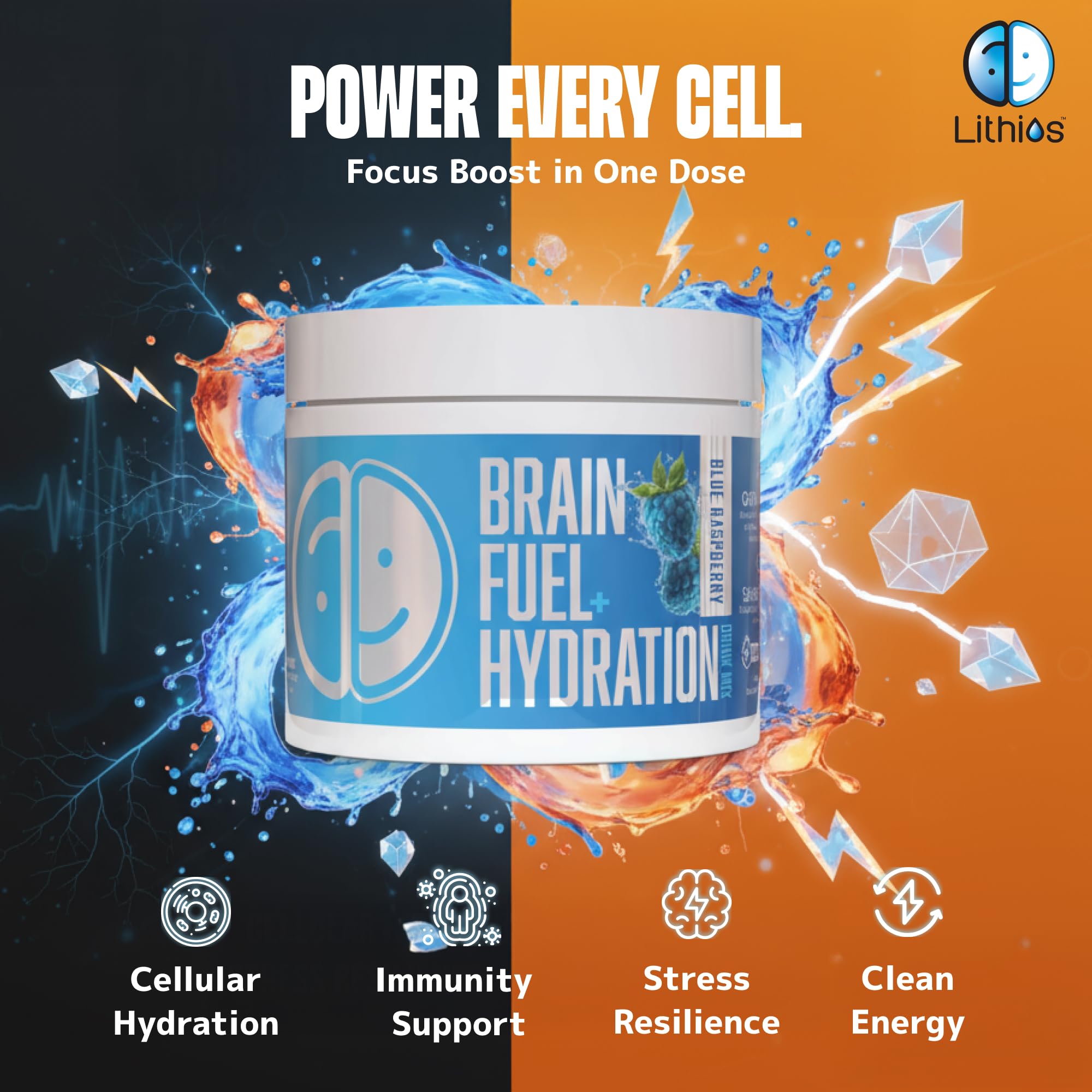 Ingrédients et minéraux Lithios Brain Fuel Plus Hydration Mix expliqués