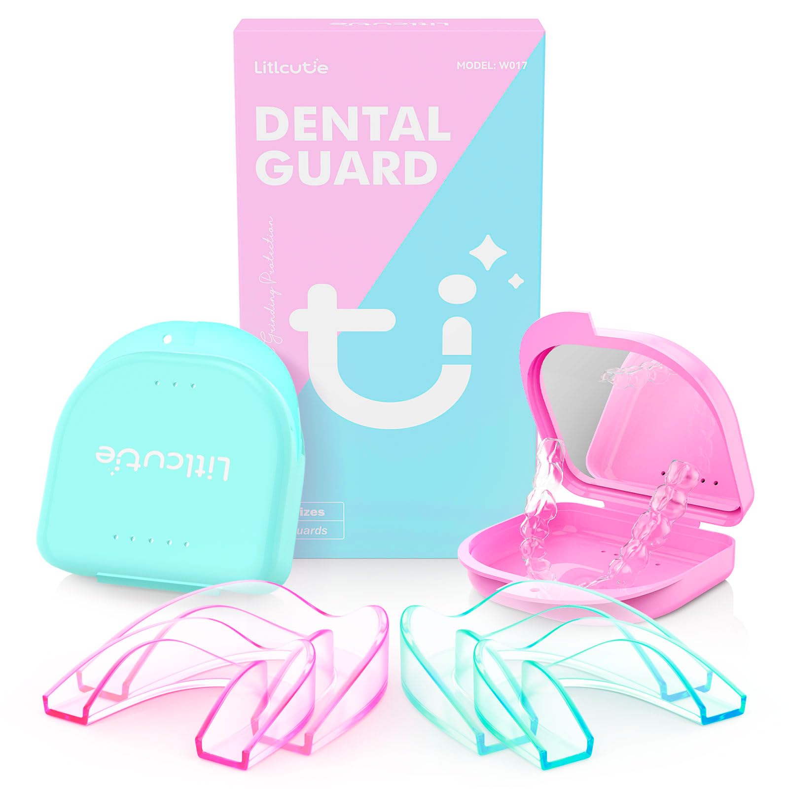 Litlcutie garde dentaire vert menthe prête pour une nuit calme et protegée.