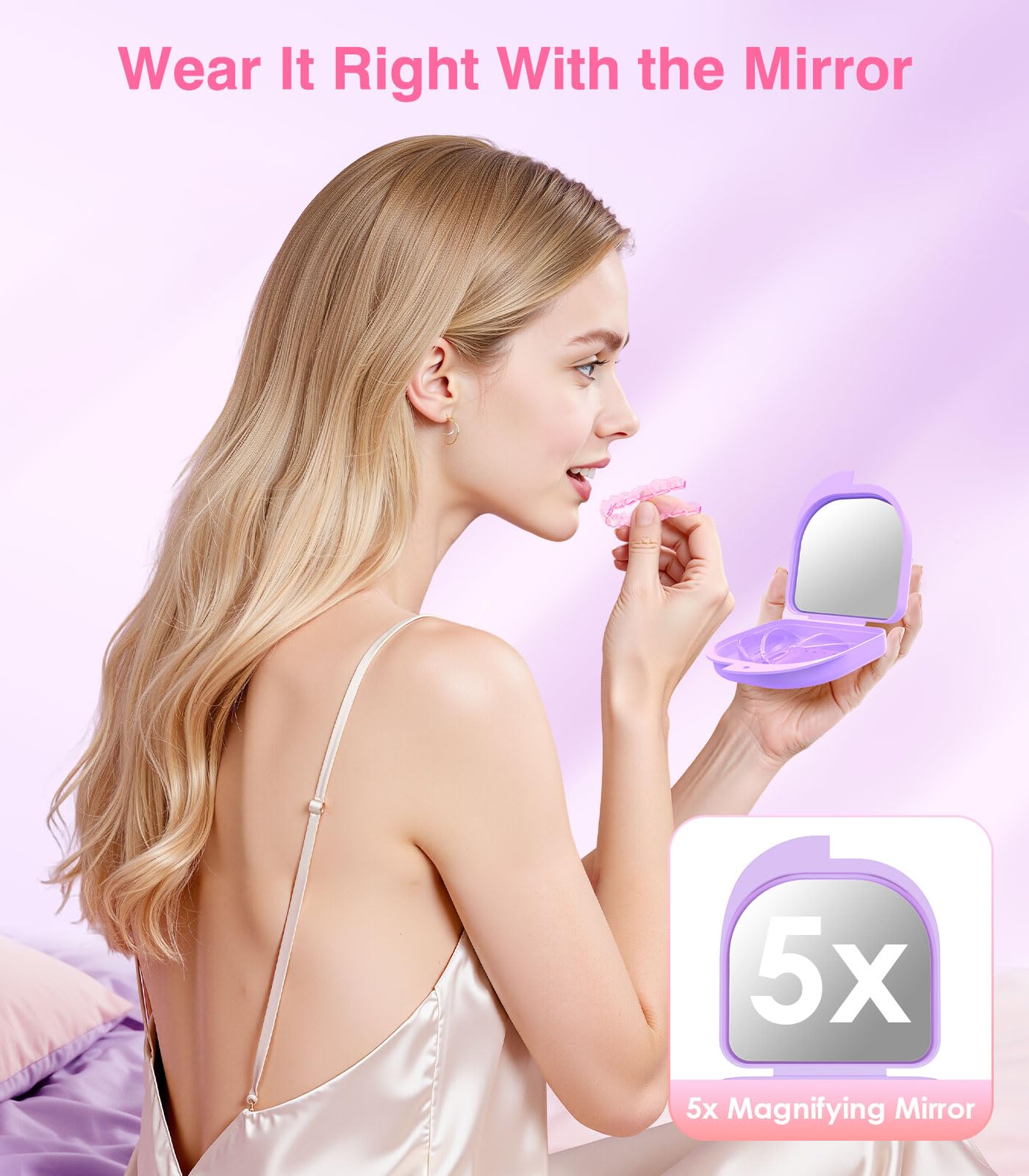 Litlcutie garde-dents violet et nuit, taille adaptée pour un port confortable.