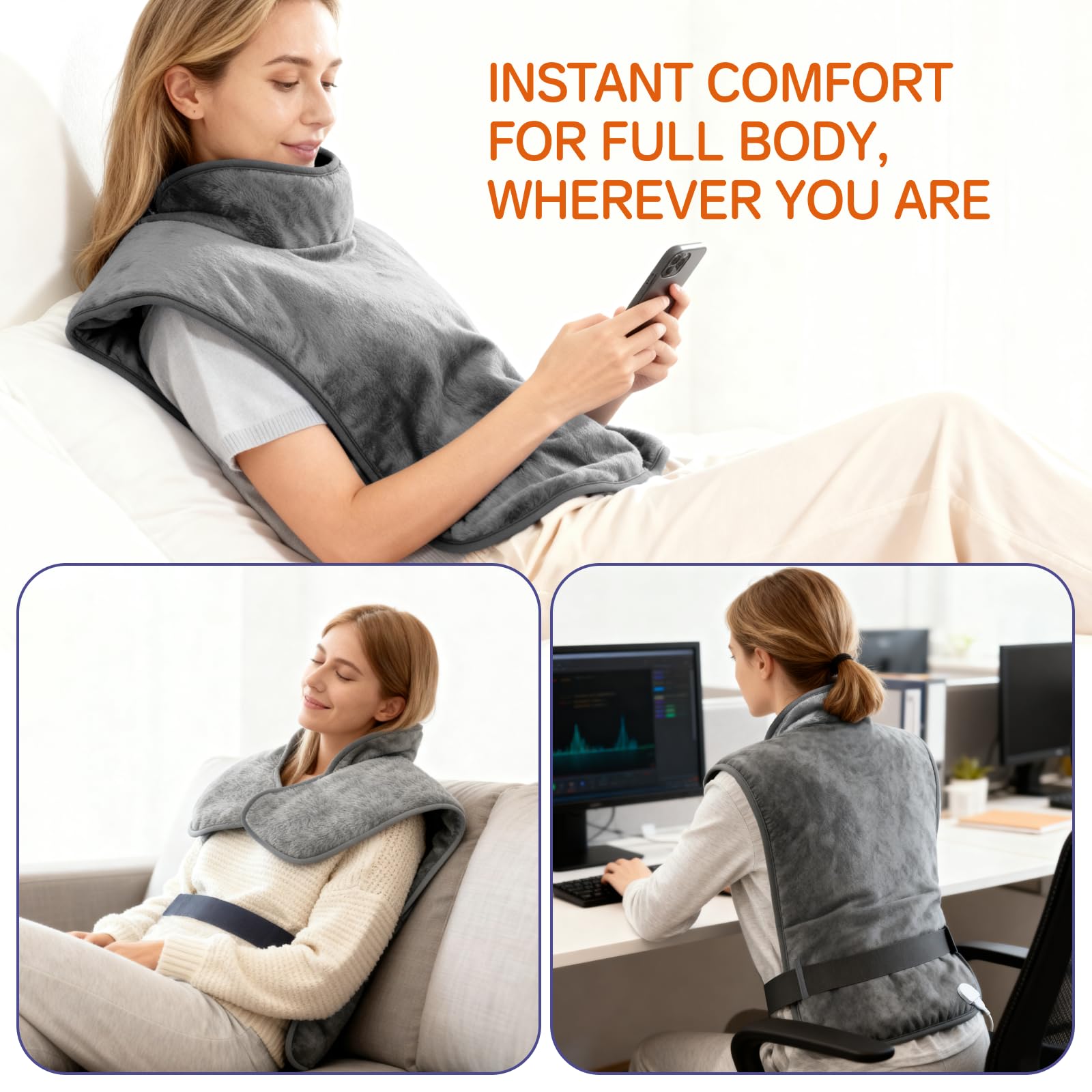 Détail d’attache velcro et sangle sécurisée pour un maintien stable.