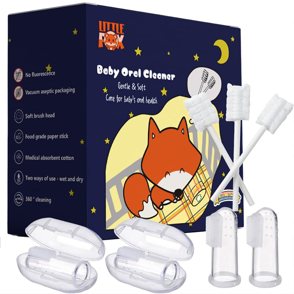Little Fox nettoyeur buccal pour bébé avec 60 pièces et utilisation douce.