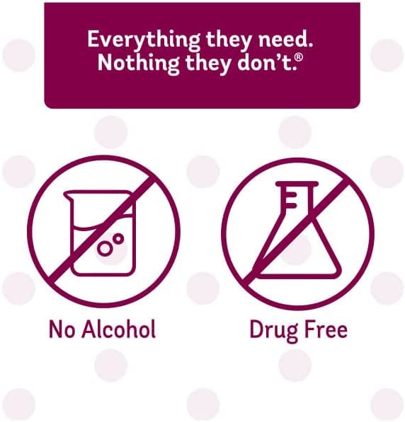 Little Remedies etiquette-sans-alcool, étiquette clairement visible et rassurante.