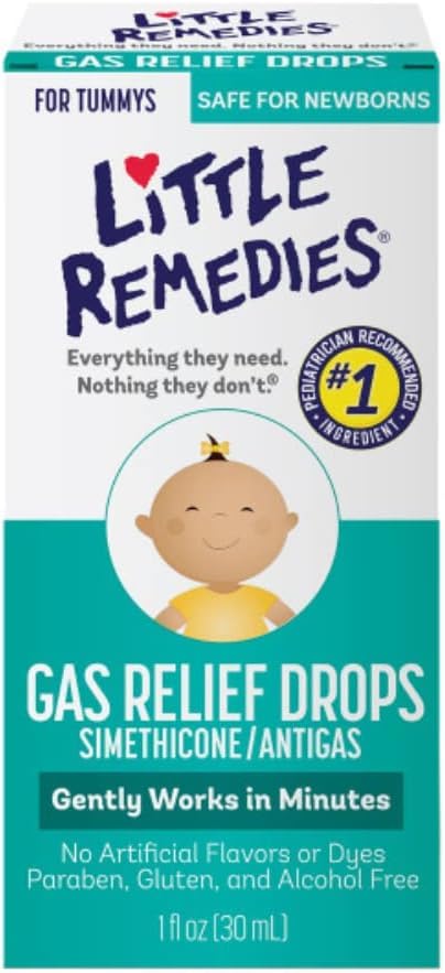 Lot de 4 flacons Little Remedies Gas Relief Drops pour usage pratique à la maison.