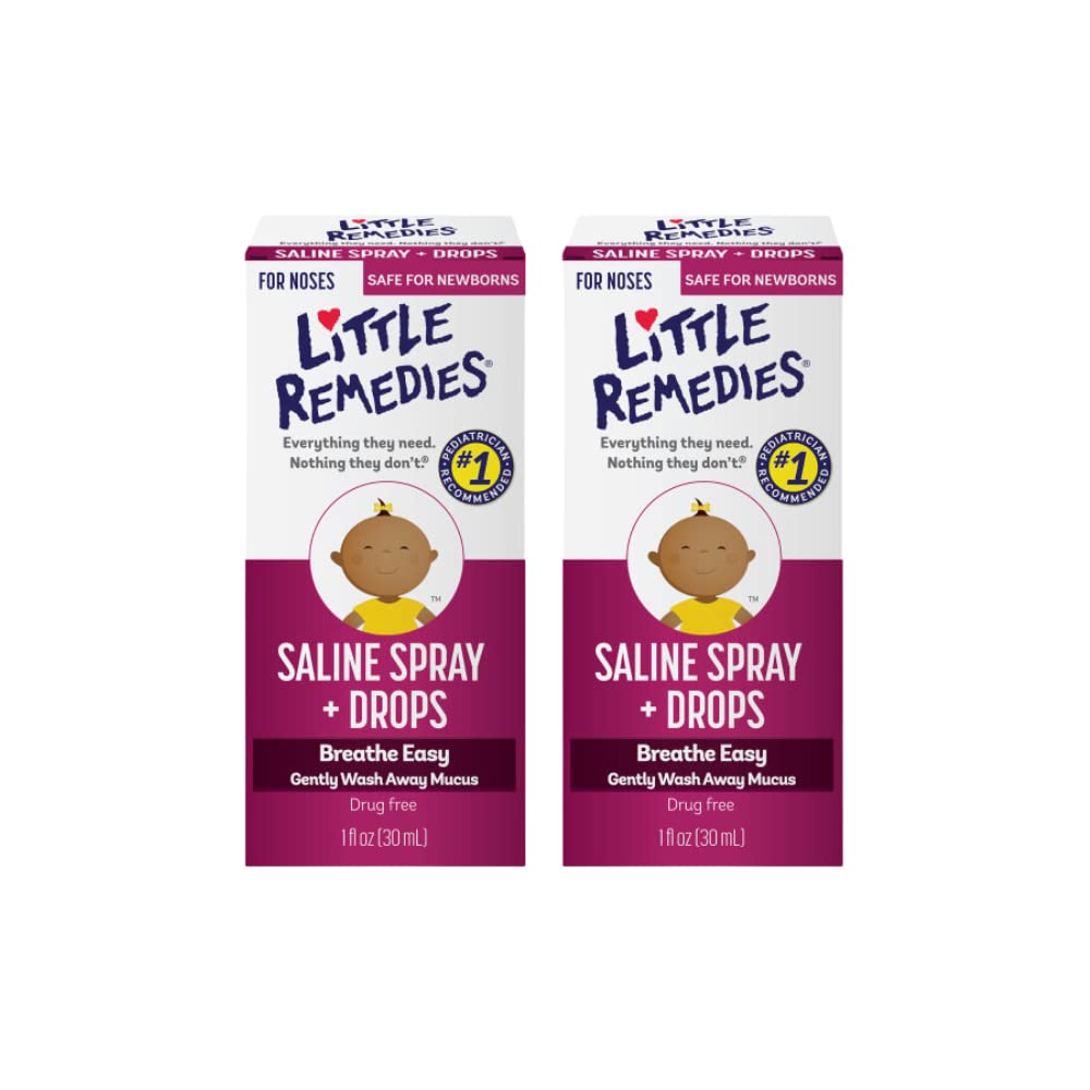 Little Remedies nez pulvérisateur-saline-1fl-oz, flacon clairement visible et humidifiant les voies nasales.