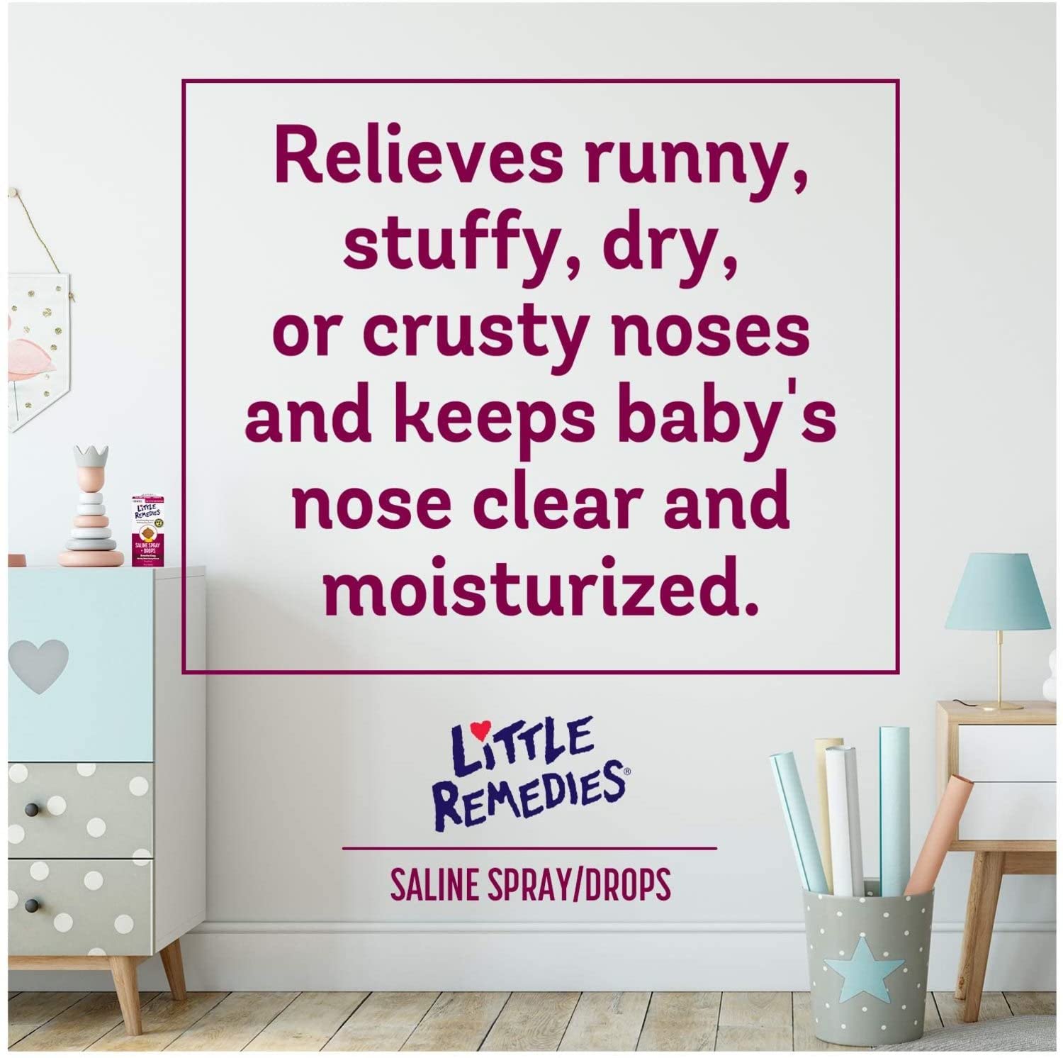 Little Remedies Spray nasal pour nouveau-né, sans alcool et sans médicament.