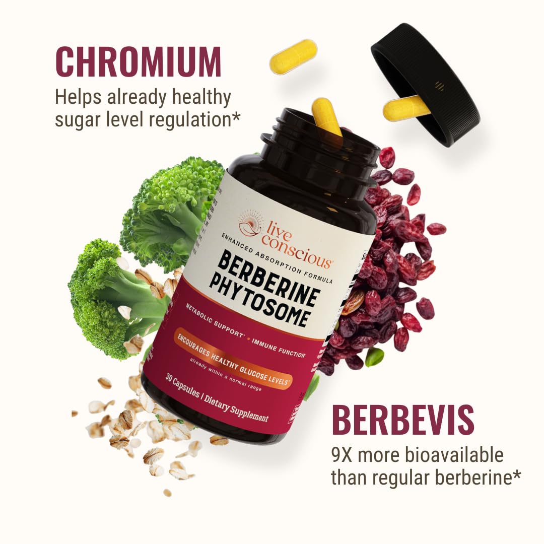 Live Conscious Berberine Phytosome: etiquette claire, informations utiles.