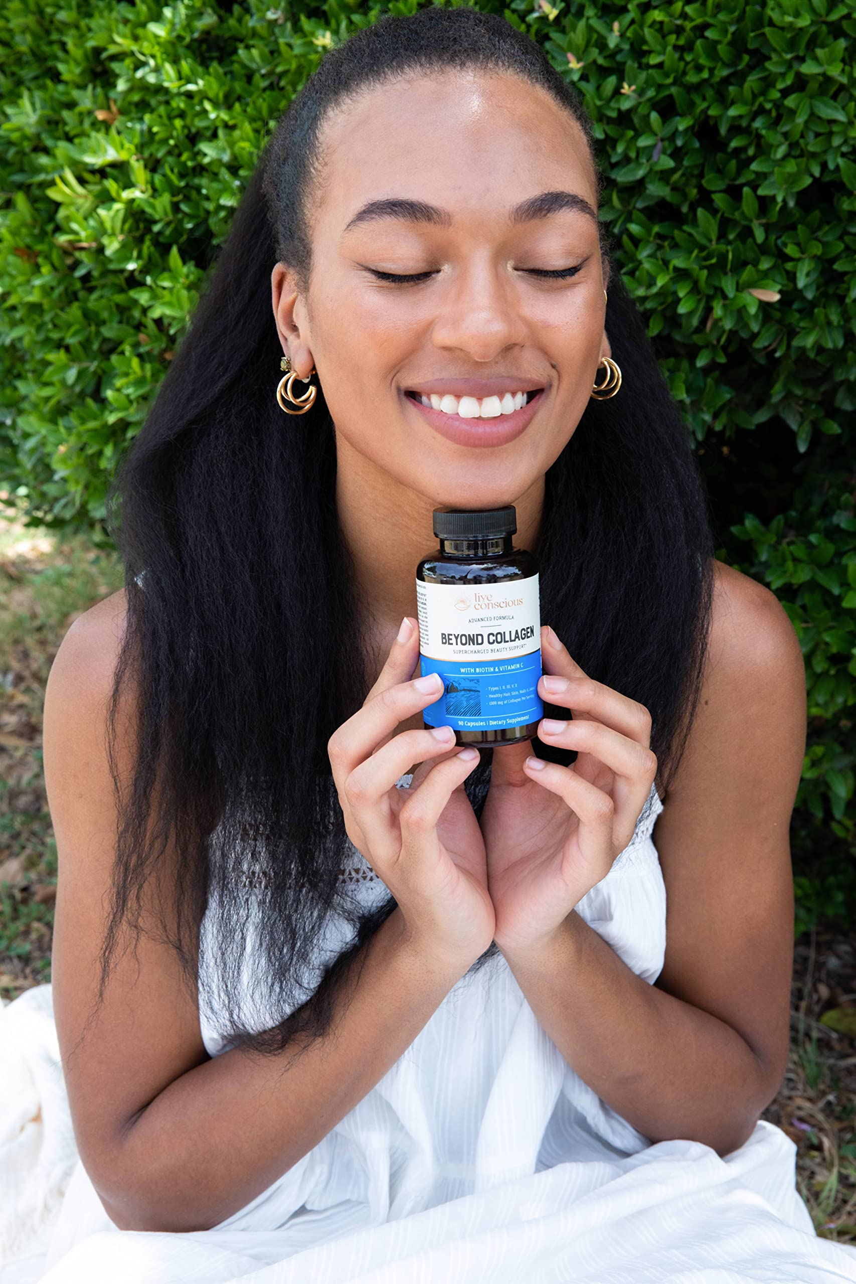 Live Conscious Beyond Collagen: ingrédients biotine illustrés