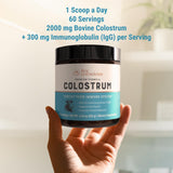 Live Conscious Colostrum Poudre-dose-cuillere: dose précise pour apport journalier.