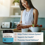 Live Conscious Colostrum Poudre-ingredients-lait-bovin: ingrédients issus de bovins nourris en pâturage.