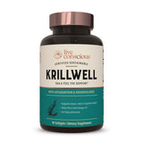 Live Conscious KrillWell : Bouteille de capsules faciles à avaler pour le soutien articulations
